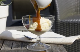 Ijs met caramel met lapsang souchong 